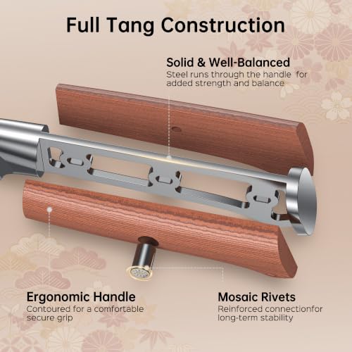 5 PCS Japanese Kitchen Knife Set with Ergonomic Rosewood Handle (5 Count)