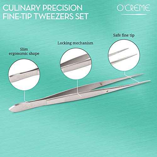 Stainless Steel Kitchen Tweezer Tongs with Fine Tip