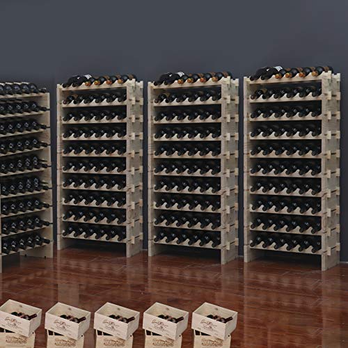 Wine Rack Solid Wood Stackable Storage Wooden Wine Rack Wine Cabinet (60 Count)