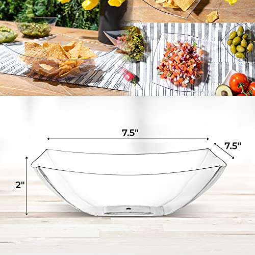 4 Pack Disposable Clear Plastic Serving Bowls Square Party Candy Use 32oz (4 Count)