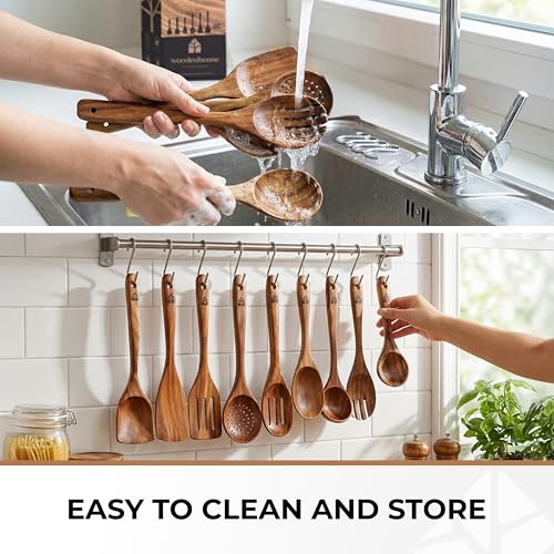 Wooden Spoons for Cooking 10 Pcs (10 Count)