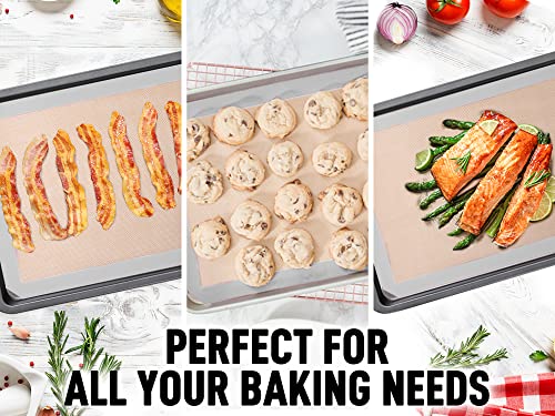 2 Pack) Silicone Baking Mat Sheet Set - Reusable Baking Mat Nonstick - Half Sheet Baking Mat For Oven - 16.5" x 11.6" (Light Gray) (2 Count)