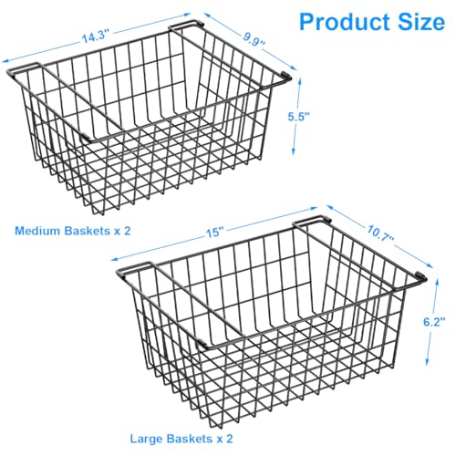 Freezer Organizer Bins Baskets for Chest Deep Freezer 4Pcs (4 Count)
