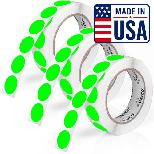 Neon Green Perforated Round Circle Dot Sticker 1 (24 Count)