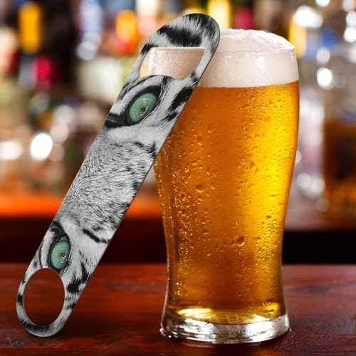 White Tiger Stainless Steel Bottle Opener Close