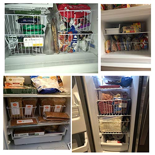 16Lx12Wx6H inch Wider Freezer Organizer Baskets Container (4 Count)
