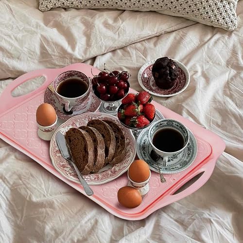 Large Non Slip Serving Tray with Handles (4 Count)