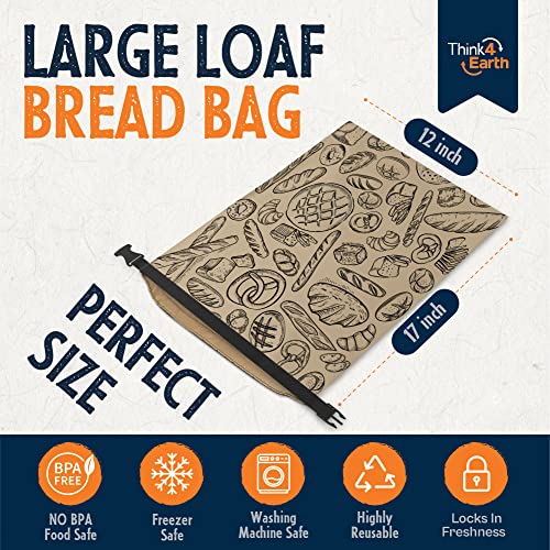 Premium Brown Reusable Bread Bags for Homemade Bread