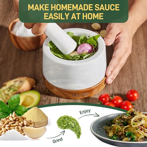 6inch Large Mortar and Pestle Set with Anti