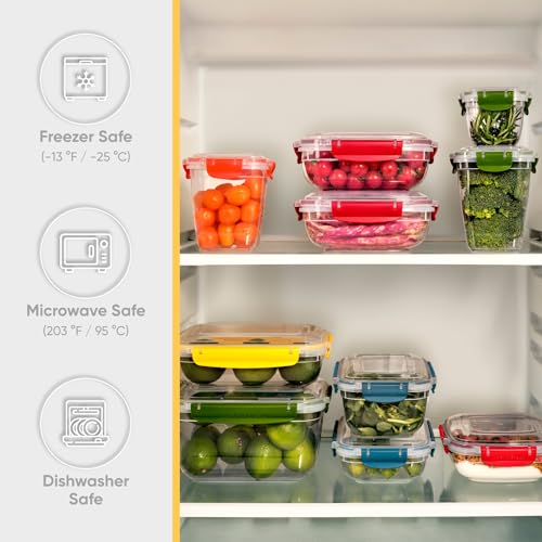 Plastic Food Storage Containers with Airtight Lids (4 Count)