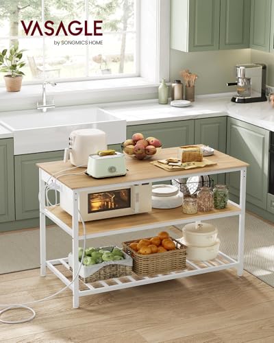 Kitchen Island with 3 Shelves