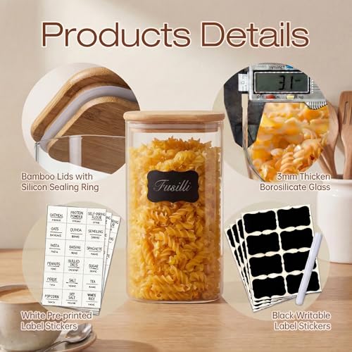 Large Glass Storage Containers 168oz&84oz (2 Count)