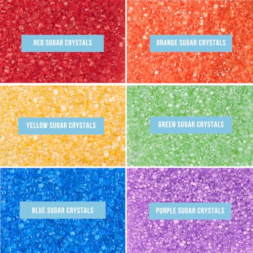 Rainbow Sugar Crystals 6 Cell Decorating Jar (7.83 Ounce)