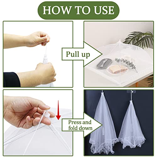 7 Pack Food Covers for Outdoors Mesh Screen Include Food Tents 1 Extra Large (7 Count)