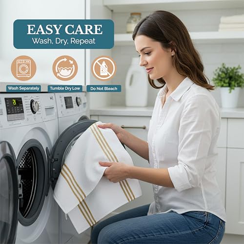 Kitchen Towel Set 8 Pc 4 Dish Towels for Kitchen (8 Count)