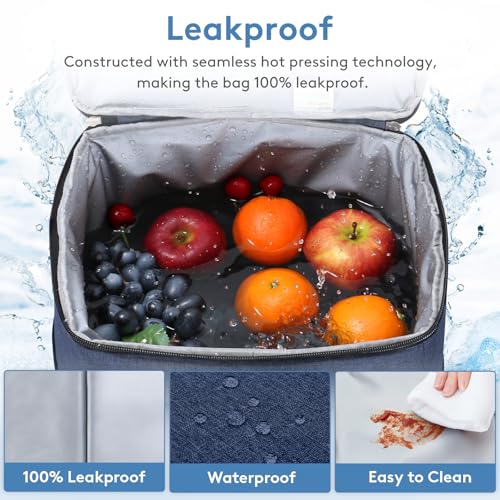 Cooler Bag 30 Cans Collapsible and Insulated Large Lunch Bag Leakproof Soft Cooler Portable for Camping