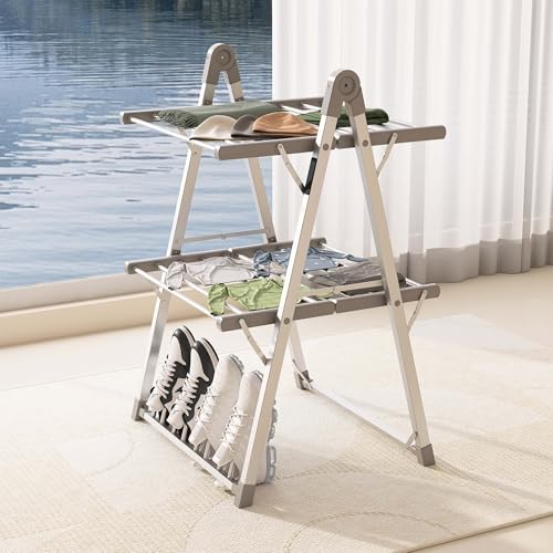 Heated Clothes Drying Rack Foldable Timer Shoes Socks
