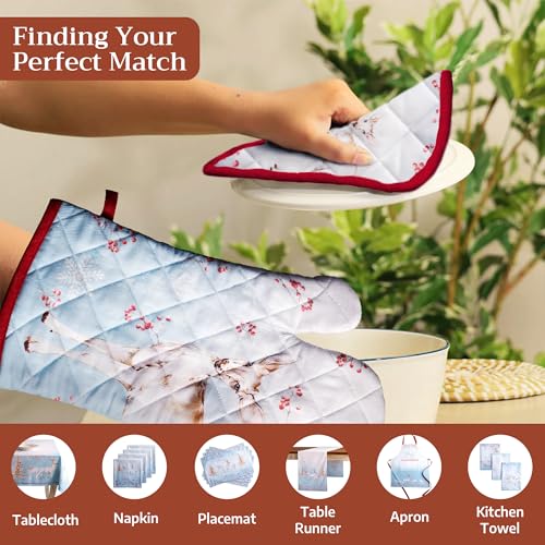100% Cotton Oven Mitt & Pot Holder Set
