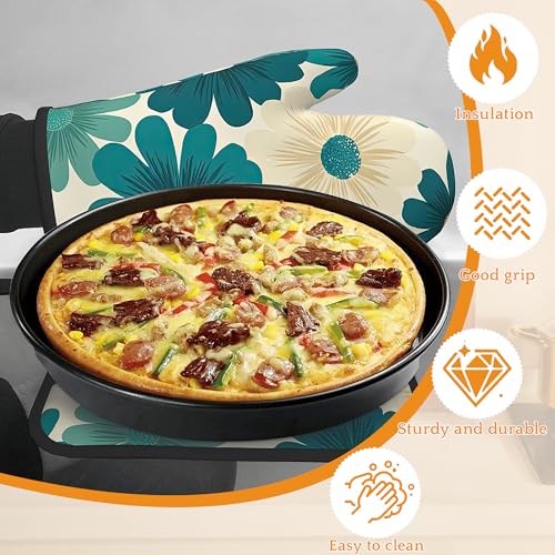 Abstract Daisy Flower Oven Mitts and Pot Holders (4 Count)
