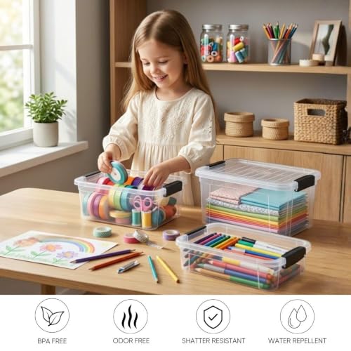 Clear Storage Boxes with Lids (8 Count)