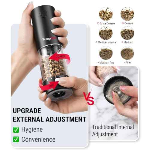110ML Electric Salt and Pepper Grinder Set Rechargeable