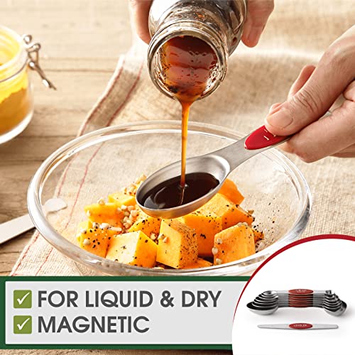 Stainless Steel 8 Magnetic Measuring Spoons Set (2 Count)