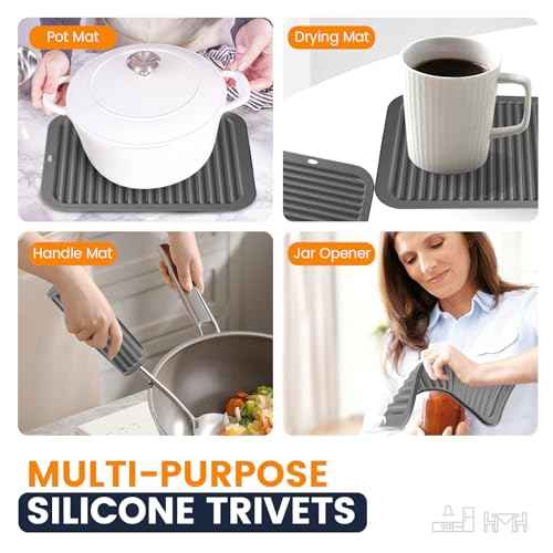 Silicone Trivet Mats 2 Heat Resistant Pot Holders Multipurpose Non