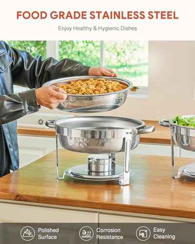 2pcs 5QT Round Chafing Dish Buffet Set