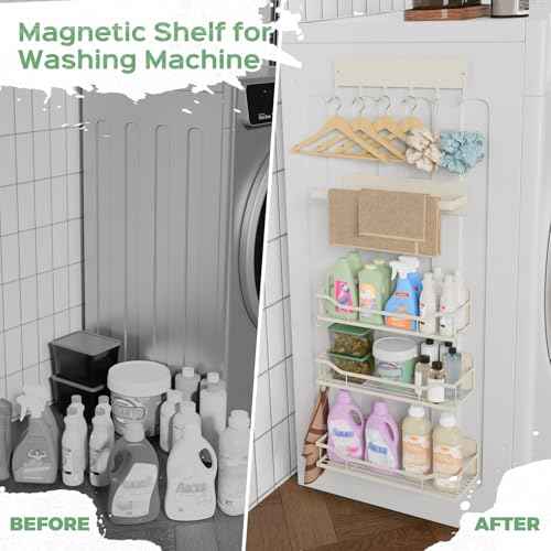 5 Pack Multifunctional Magnetic Shelves for Refrigerator Spice Rack & Washing Machine Organize (5 Count)