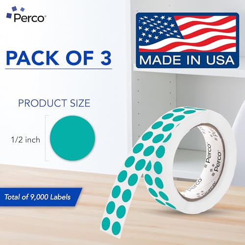 Teal Perforated Round Circle Dot Sticker 1 (3 Count)