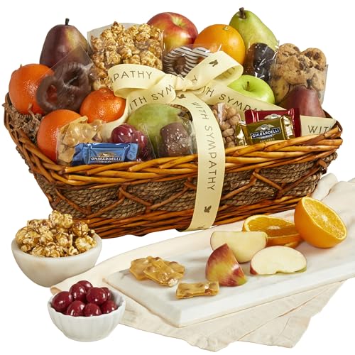 Sincere Sympathy Fruit & Sweets Gift Basket