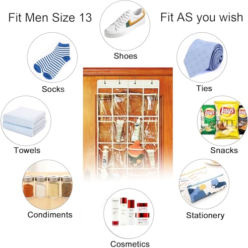 Over The Door Organizer 18 Large Mesh Shoe Storage Pockets（PVC）