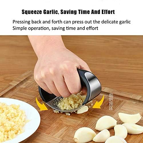 Garlic press kitchen tool garlic peeler stainless steel professional ginger crusher ergonomic labor-saving crusher (S) - Culinary Roots