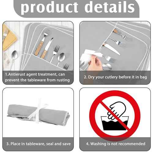 6 Pcs Anti Tarnish Silverware Storage Bags Felt (6 Count)