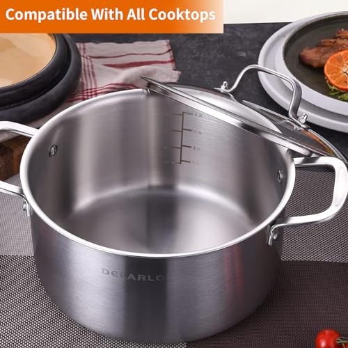 Tri ply Stainless Steel 5 Quart Heavy Duty Induction Stock Pot
