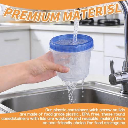 6 Pack Freezer Containers with Screw On Lids 24 Oz (6 Count)