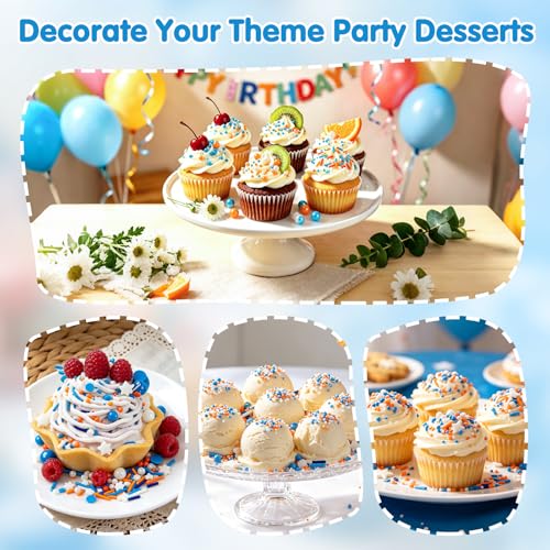 Edible Blue Orange Sprinkles for Cake Decorating (4.58 Ounce)