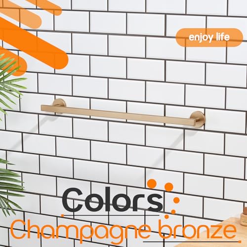 24 Inch Bathroom Towel Rack Bath Towel Bars Kitchen Towel Holder Towel Rails Wall Mounted SUS304 Champagne Bronze Stainless Steel AN4001CPG