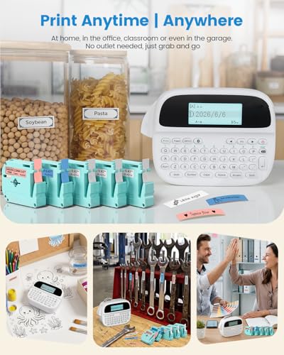 M950 Label Maker Machine with 5 Color Tapes Rechargeable Labeler
