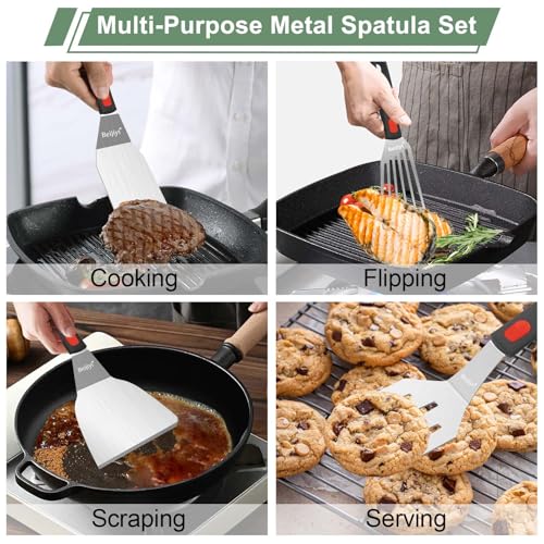 4 Piece Metal Spatula for Cast Iron Skillet (4 Count)