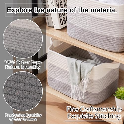 30L Storage Basket Large Blanket Basket Living Room Gray 3