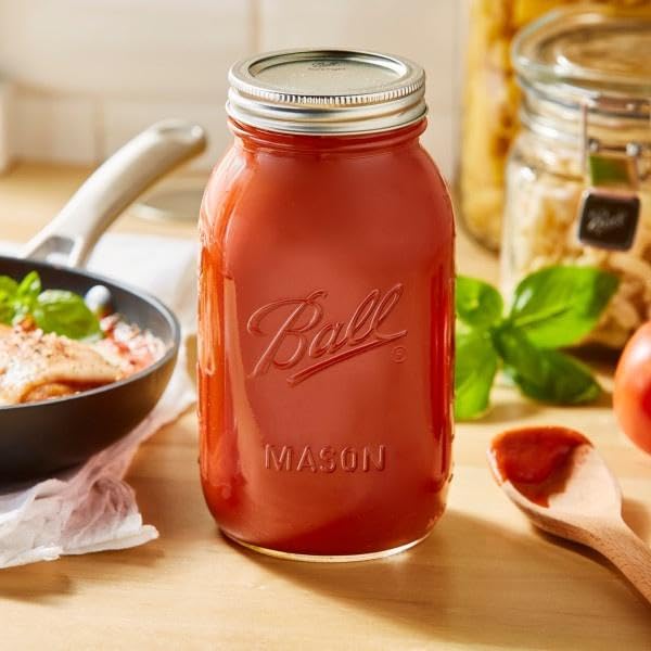 Regular Mouth Glass Mason Jars with Lids and Bands (176.3698 Ounce)