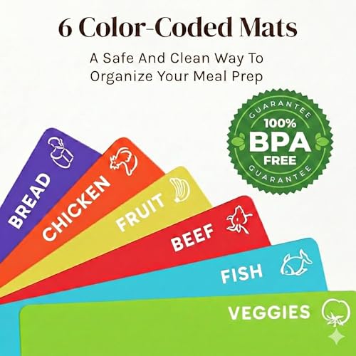 Dark Bamboo Cutting Board Set with 6 Mats