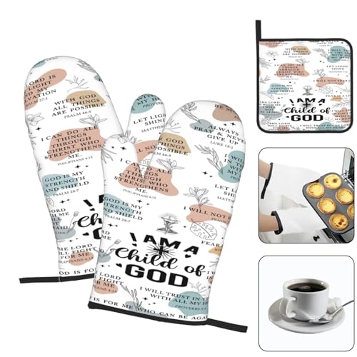 Christian Oven Mitts and Pot Holders Sets of 3 (3 Count)