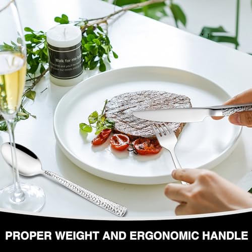 Hammered Silverware Set (40 Count)