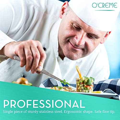 Stainless Steel Kitchen Tweezer Tongs with Fine Tip