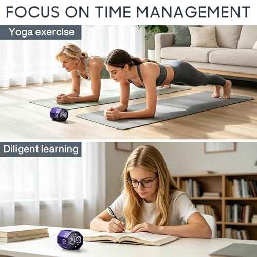 ADHD Pomodoro Timer Metal Gravity Rotation 1.8” LED Large Screen