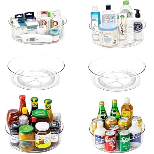 6 Pack Lazy Susan 11.5" Turntable Rotating Spin Organizer Storage