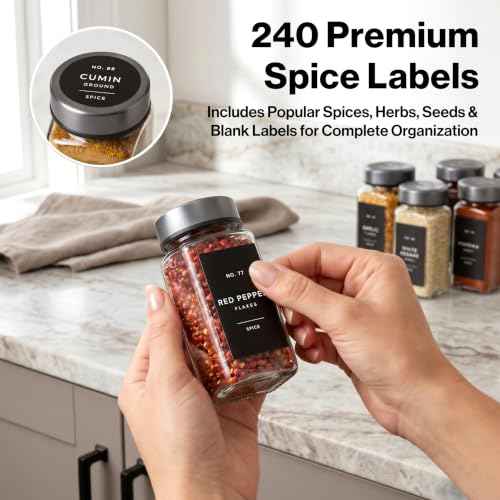 Glass Spice Jars with Label (24 Count)