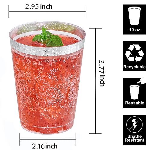 100PCS Silver Plastic Cups (100 Count)